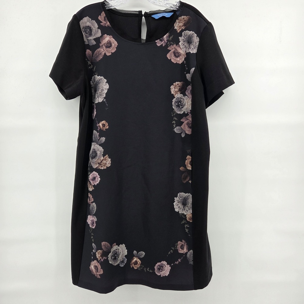 Simply Vera Wang Shift Dress XL Black Floral Dark Coquette Fairygoth Goth‎
